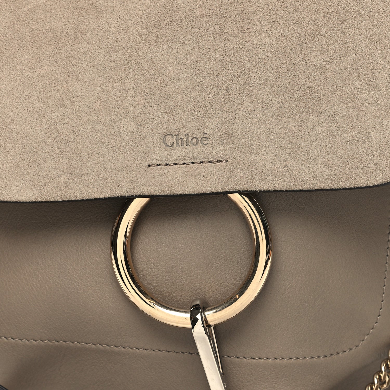 Chloe Suede Calfskin Medium Faye Backpack Motty Grey 8 of 12