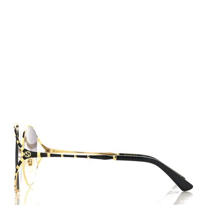 Gucci Metal Round Frame GG0595S Sunglasses Gold Brown 3 of 7
