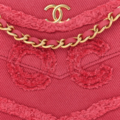 Chanel Denim Chevron Small Coco Clutch With Chain Dark Pink 9 of 15