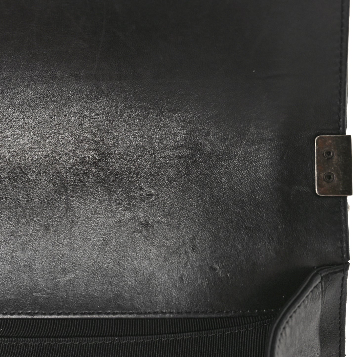 Calfskin Pleated Medium Boy Flap Black