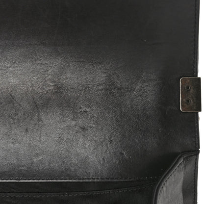 Chanel Calfskin Pleated Medium Boy Flap Black 11 of 12