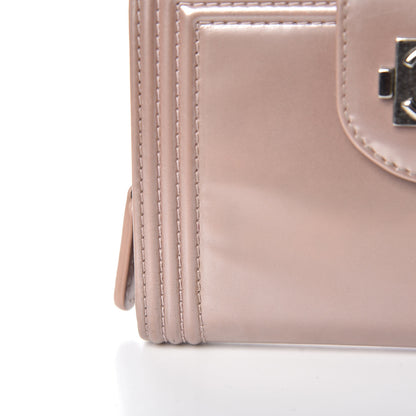 Chanel Metallic Glazed Calfskin Boy Zipped Pocket Wallet Pink 13 of 14