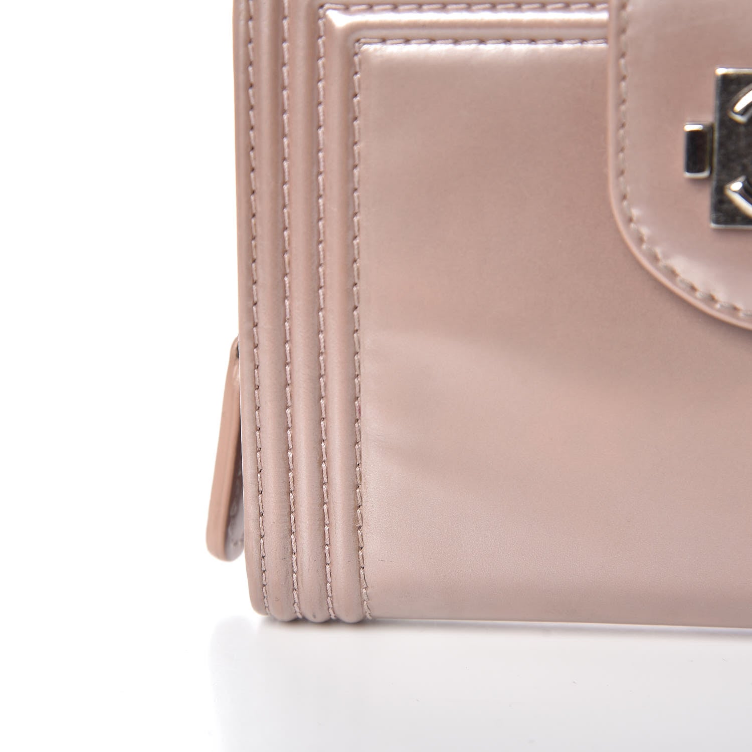 Chanel Metallic Glazed Calfskin Boy Zipped Pocket Wallet Pink 13 of 19