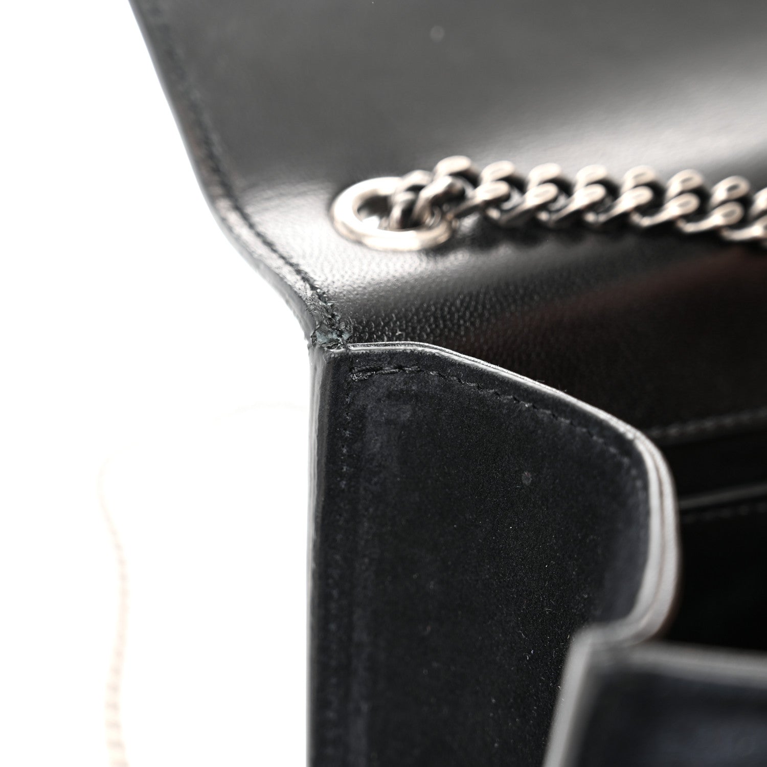 Saint Laurent Suede Small Monogram Stone Studded Kate Satchel Black Turquoise Coral 11 of 17
