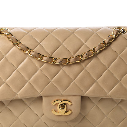 Chanel Lambskin Quilted Medium Double Flap Beige 13 of 13