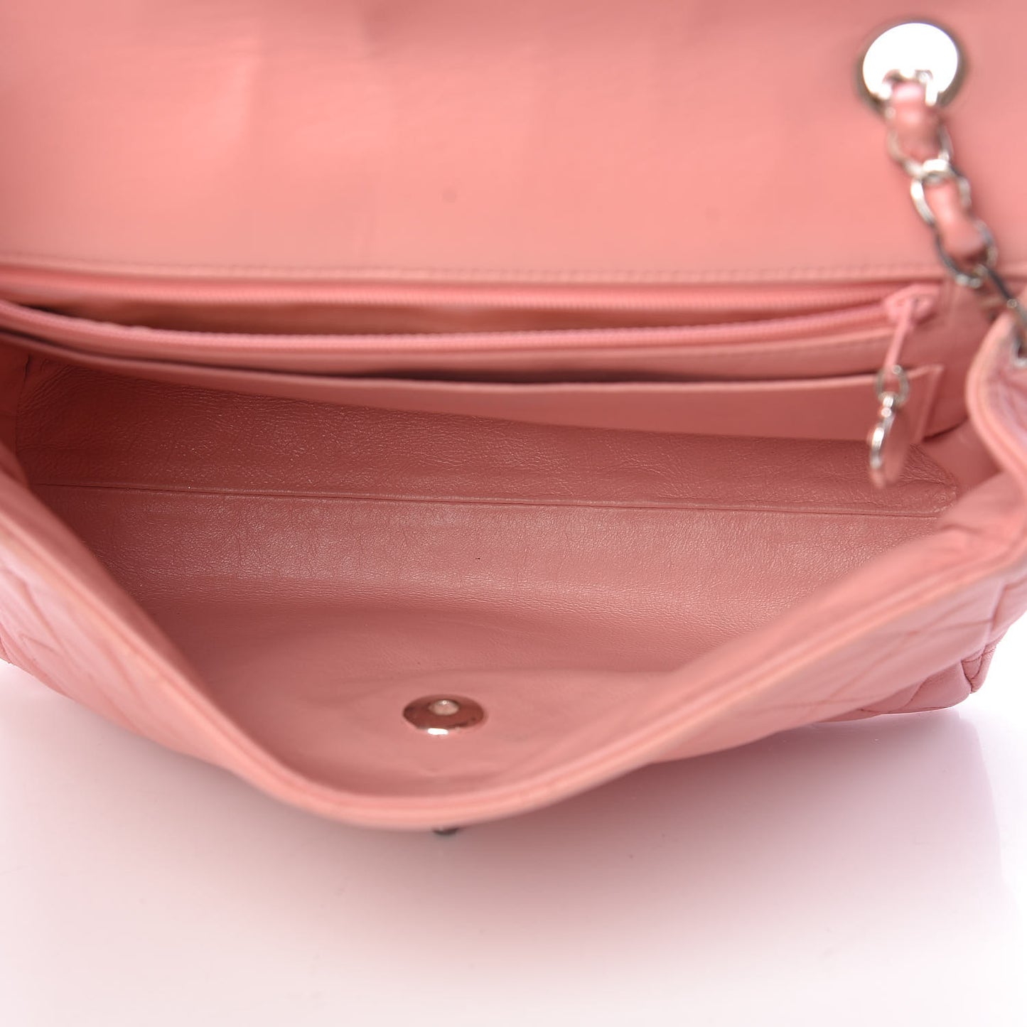 Lambskin Quilted Small Single Flap Pink