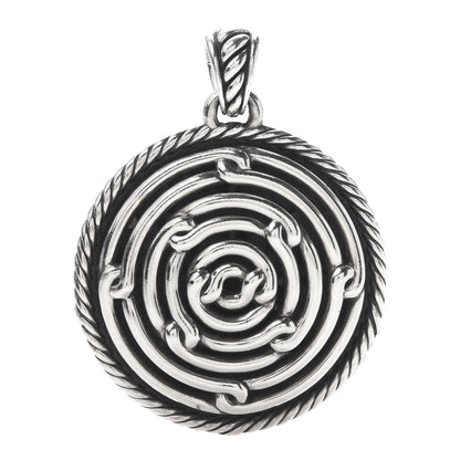 David Yurman Sterling Silver Large Labyrinth Disc Pendant 1 of 3