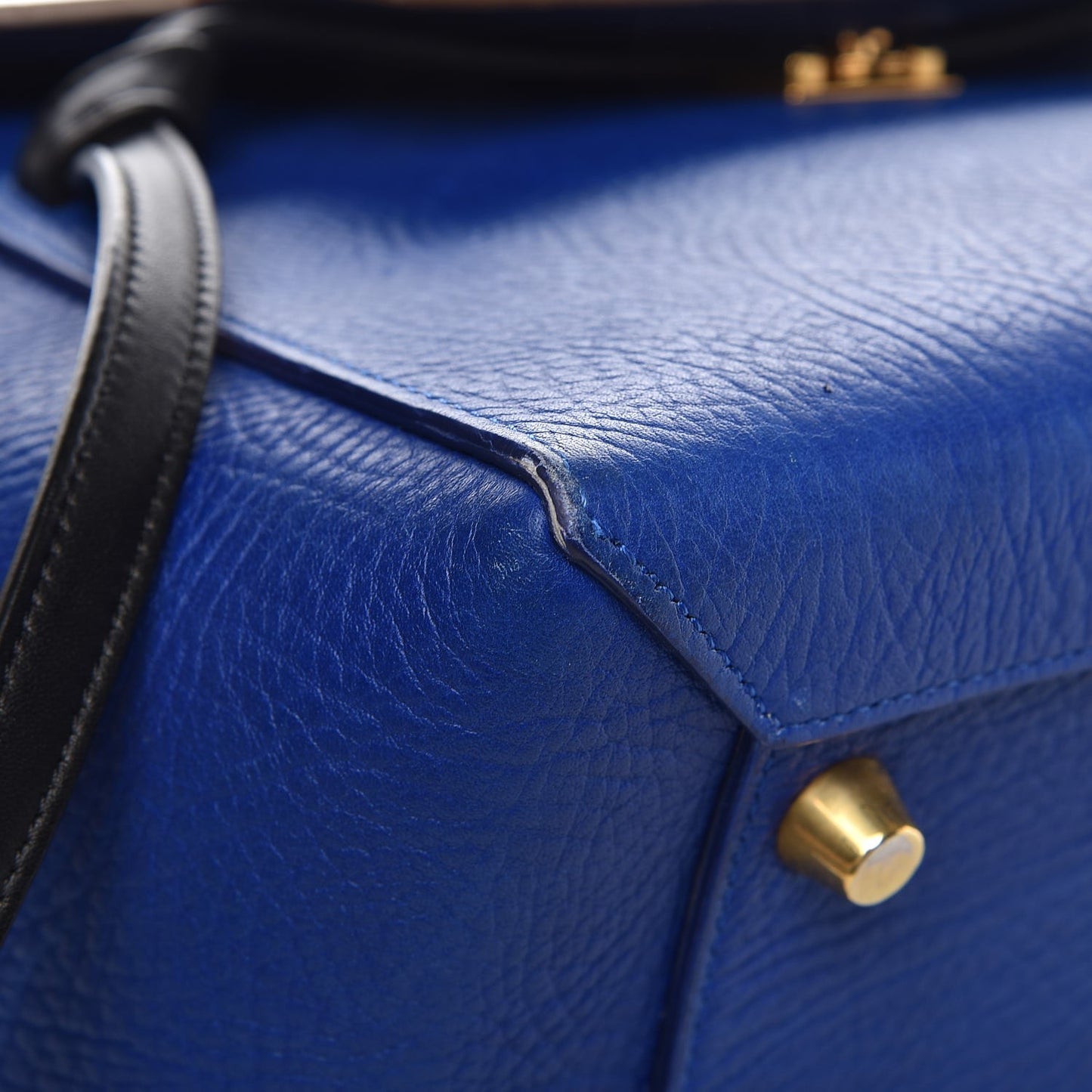 Elephant Calfskin Mini Tri-Color Belt Bag Indigo