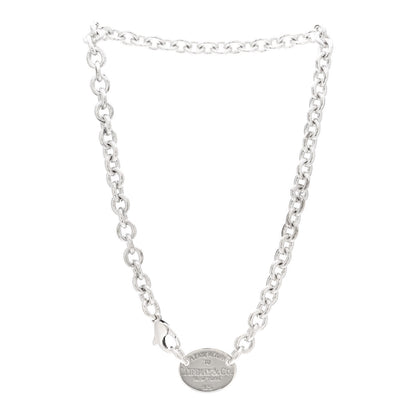 Tiffany Sterling Silver Return to Tiffany Oval Tag Choker Necklace 3 of 3