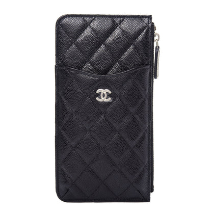Chanel Caviar Quilted Classic Flat Wallet Pouch Black 1 of 8