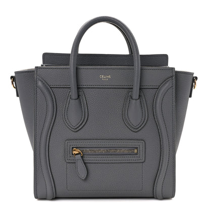 Celine Drummed Calfskin Nano Luggage Kohl 1 of 13