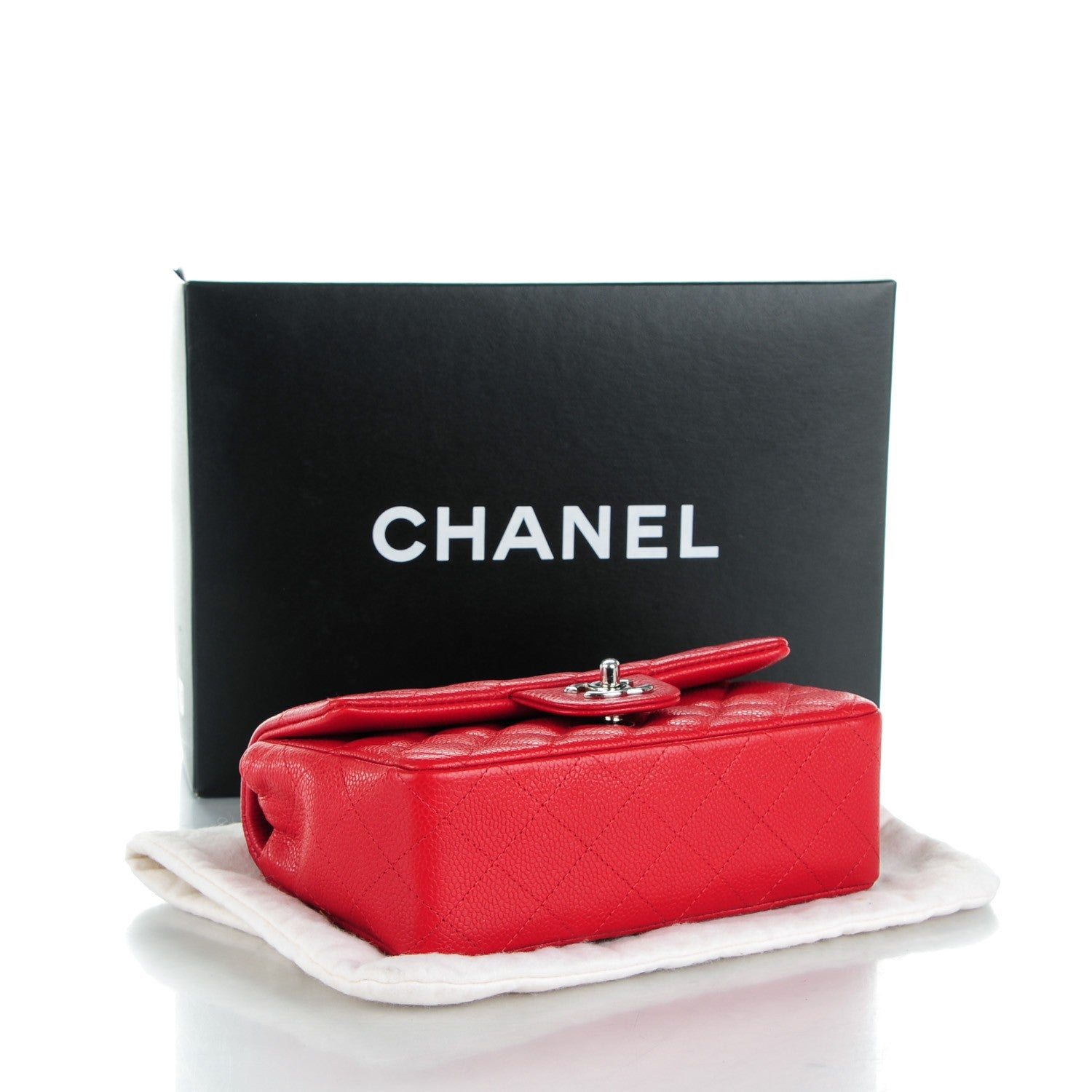 Chanel Caviar Quilted Mini Rectangular Flap Red 4 of 8