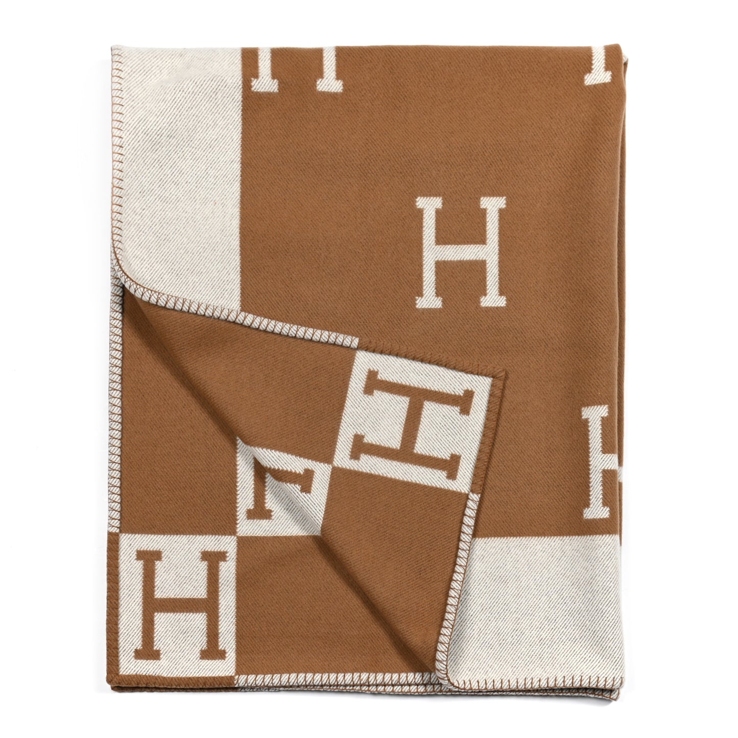 Wool Cashmere New Classic Avalon Blanket Ecru Camel