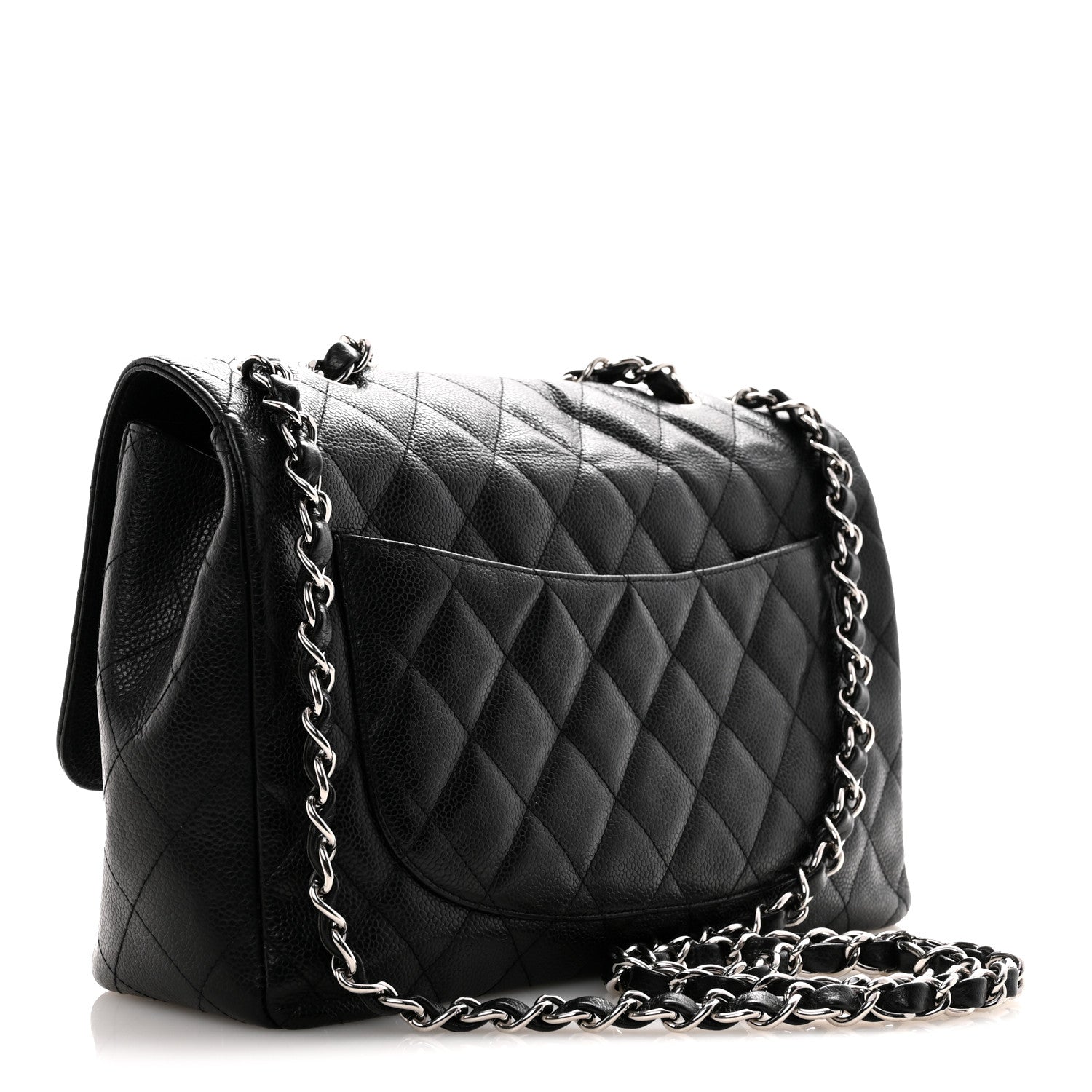 Chanel Caviar Quilted Jumbo Single Flap Black 3 of 10