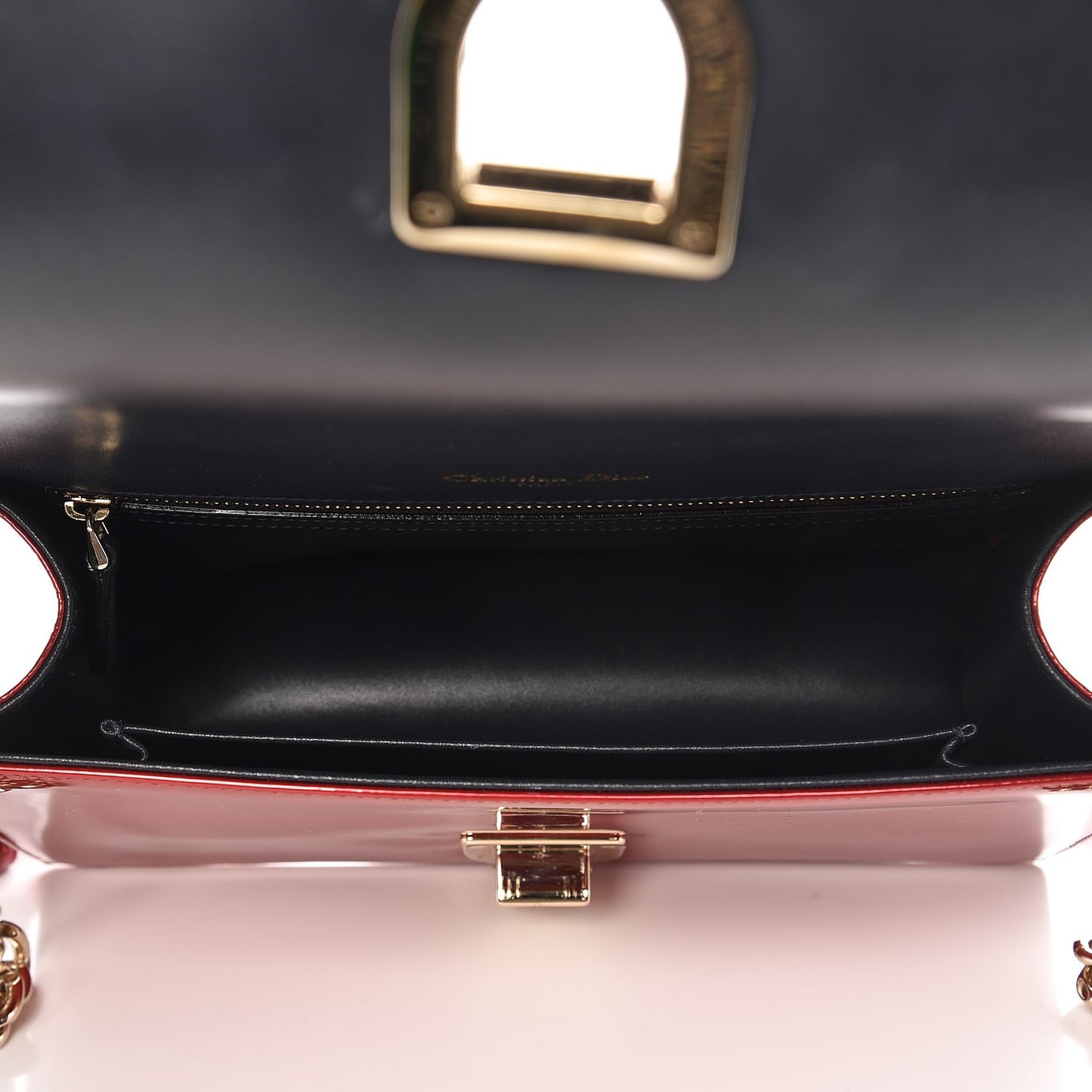 Metallic Patent Micro-Cannage Medium Diorama Flap Bag Red
