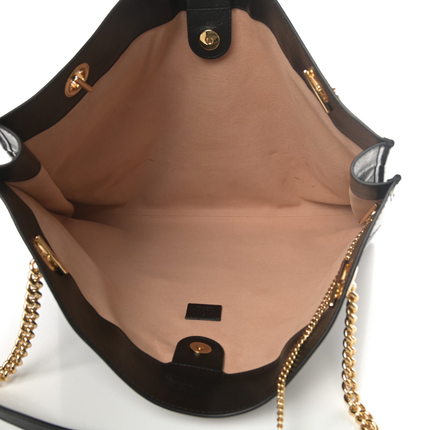 Calfskin Large Rajah Chain Tote Black