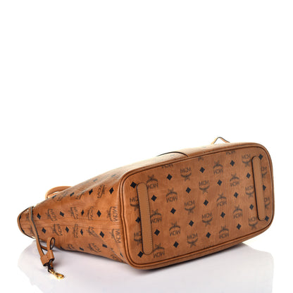 MCM Visetos Medium Liz Reversible Shopper Tote Cognac 7 of 16