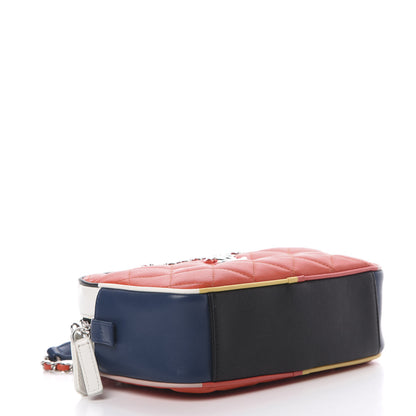 Chanel Calfskin Quilted Cuba Camera Bag Orange Navy White 4 of 10