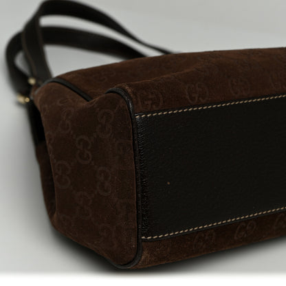 Gucci Monogram Suede Medium Charmy Shoulder Bag Dark Brown 9 of 11