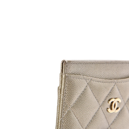 Chanel Metallic Caviar Quilted Card Holder Light Gold 11 of 12