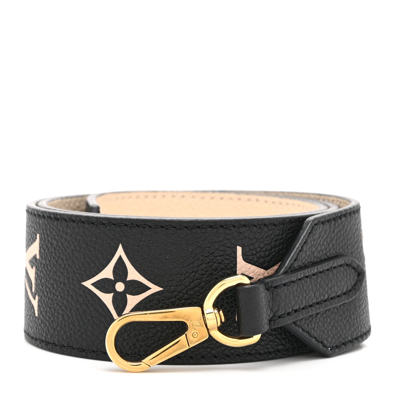 Louis Vuitton Empreinte Monogram Bandouliere Shoulder Strap Black Beige 1 of 5