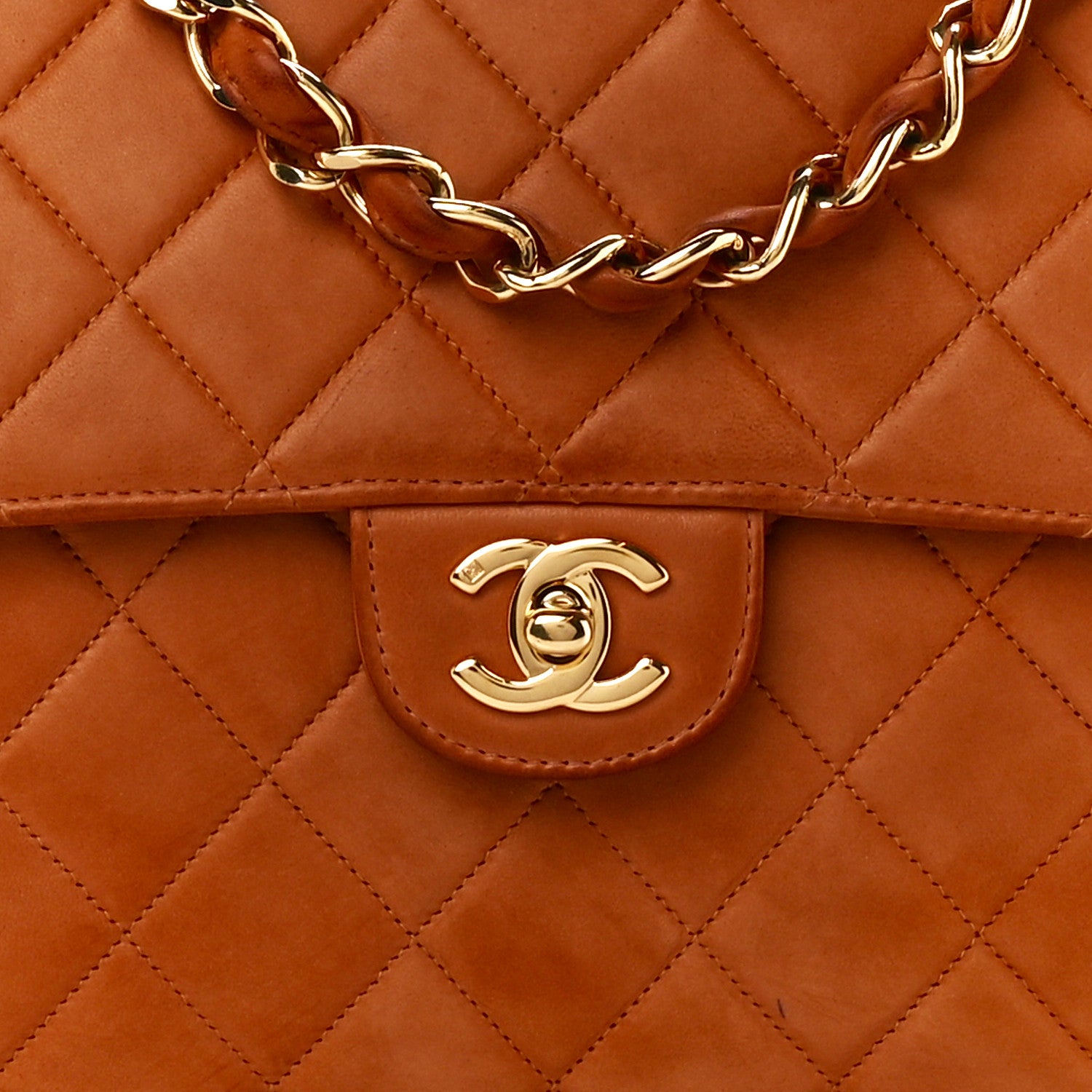 Chanel Lambskin Quilted Jumbo Single Flap Beige 9 of 11