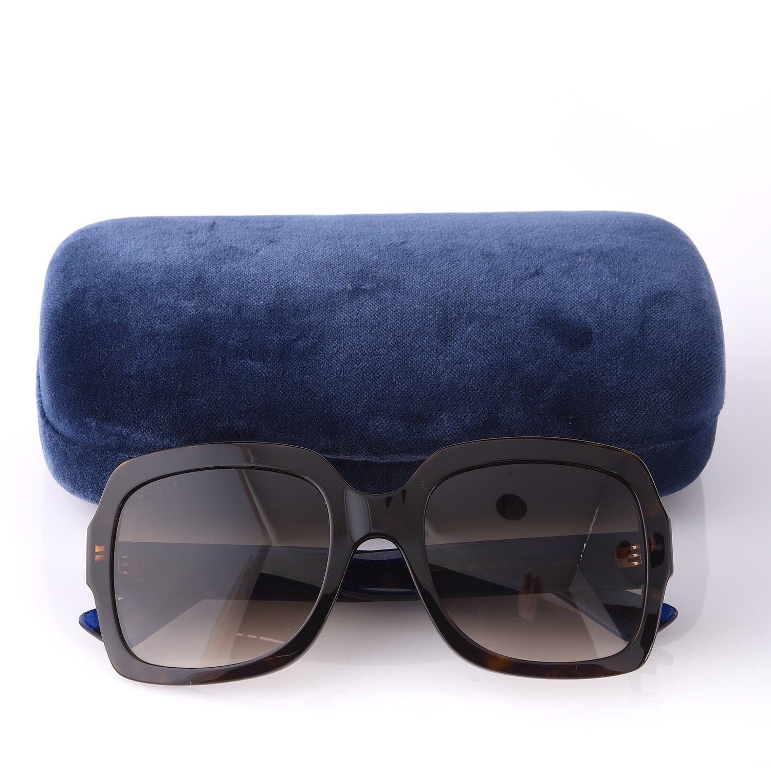 Gucci Oversize Square Web GG 0036S Sunglasses Tortoise 7 of 7