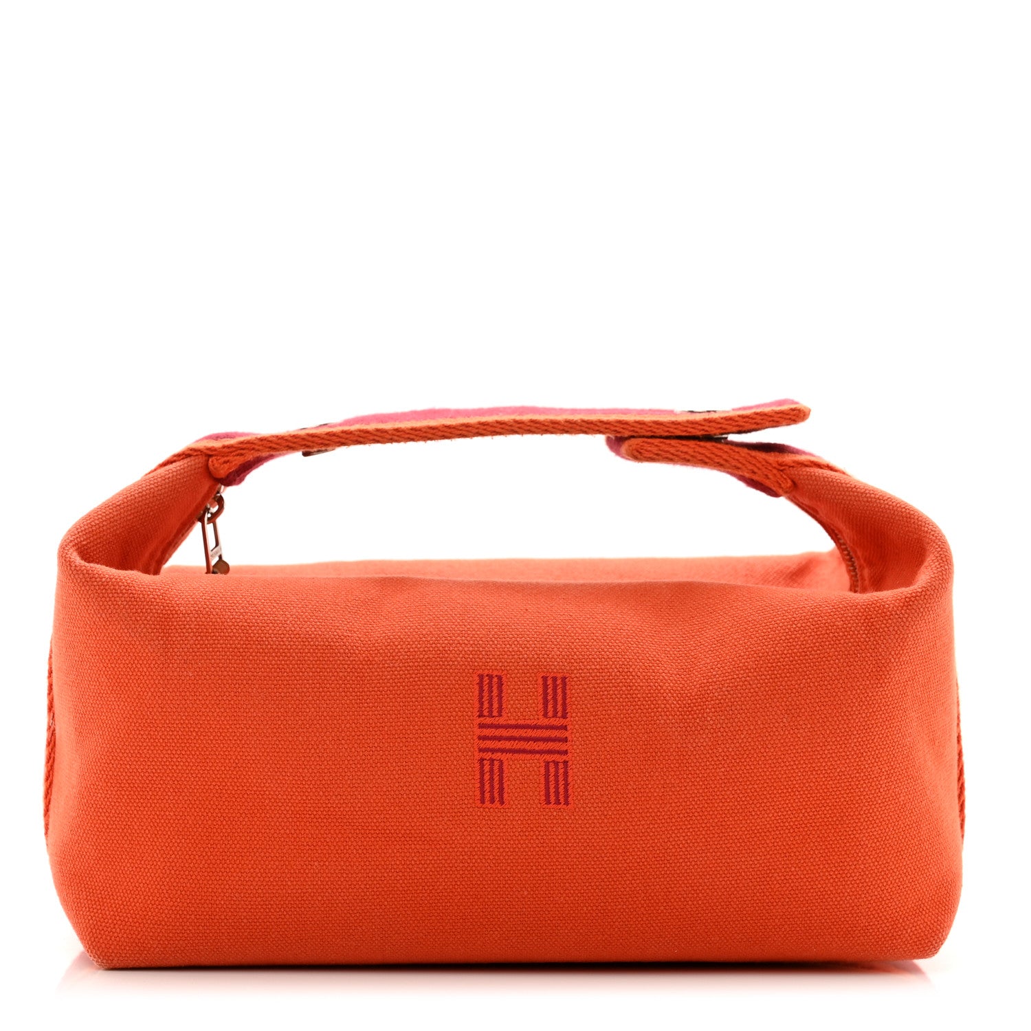 Hermes Canvas Small Bride-A-Brac Pouch Orange Burgundy 1 of 7