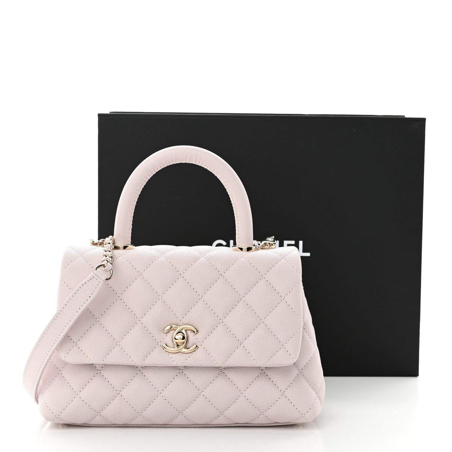 Chanel Caviar Quilted Mini Coco Handle Flap Light Pink 11 of 11
