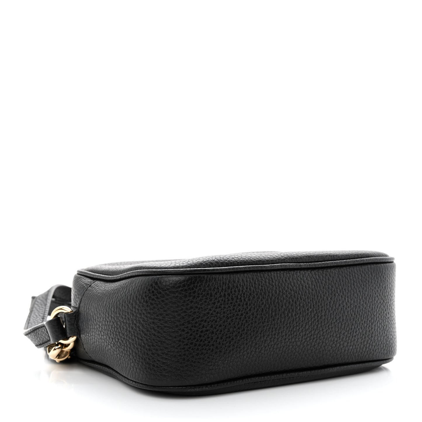 Pebbled Calfskin Small Soho Disco Bag Black