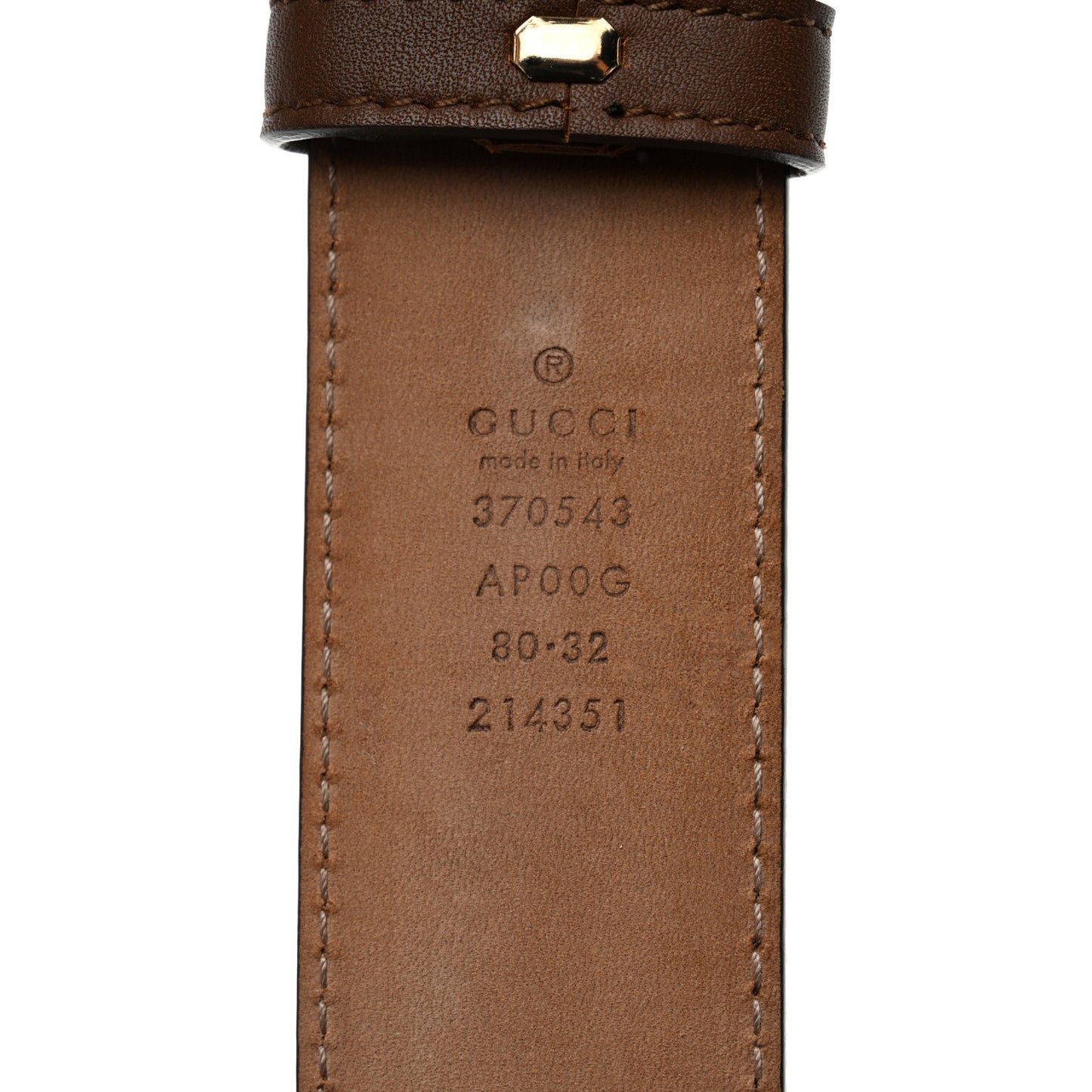 Calfskin Interlocking G 37mm Belt 80 32 Nut Brown