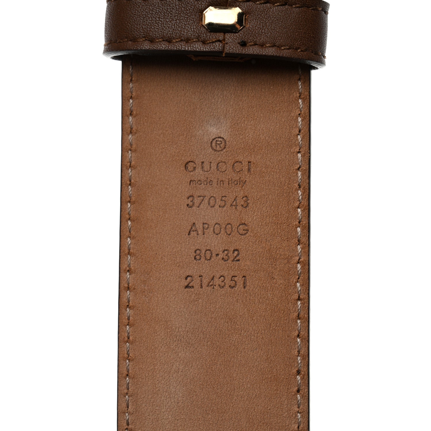 Gucci Calfskin Interlocking G 37mm Belt 80 32 Nut Brown 4 of 7