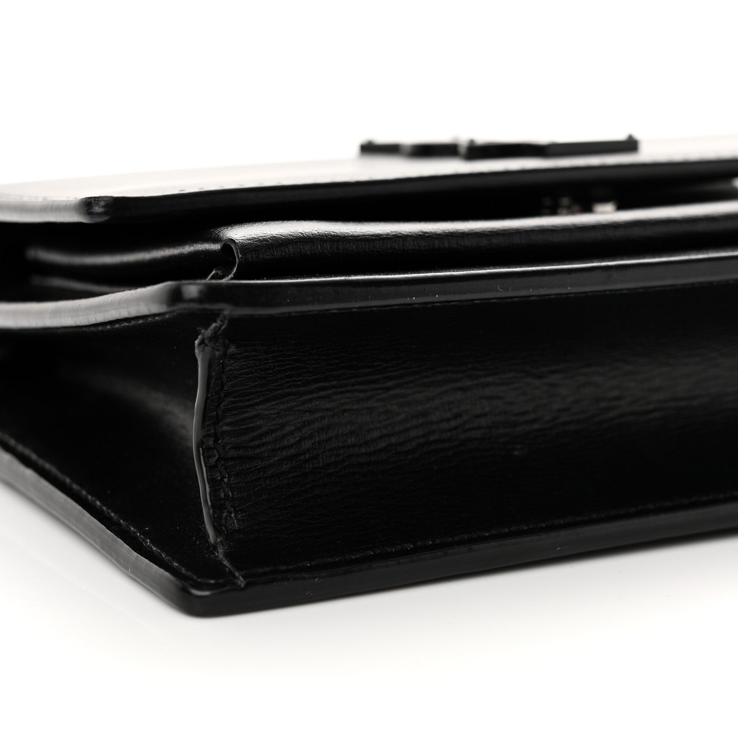 Saint Laurent Calfskin Monogram Sunset Top Handle Chain Wallet Black 8 of 12