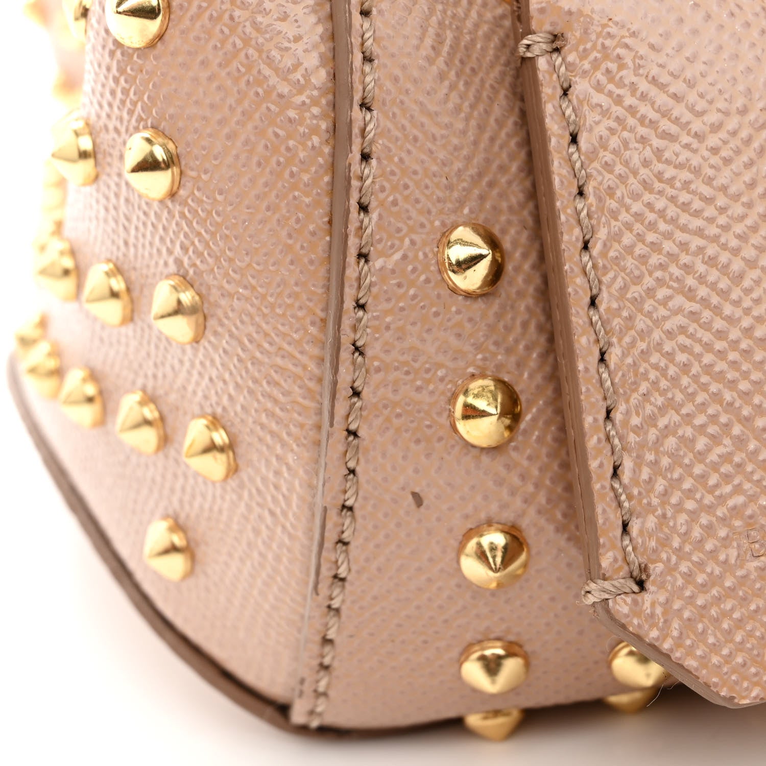 Burberry Patent Calfskin Studded Small Blaze Bowler Bag Oyster Pink 9 of 14