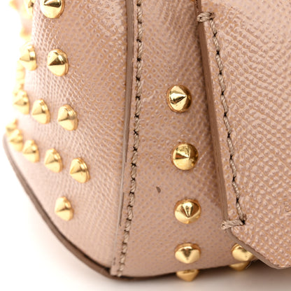 Burberry Patent Calfskin Studded Small Blaze Bowler Bag Oyster Pink 9 of 14