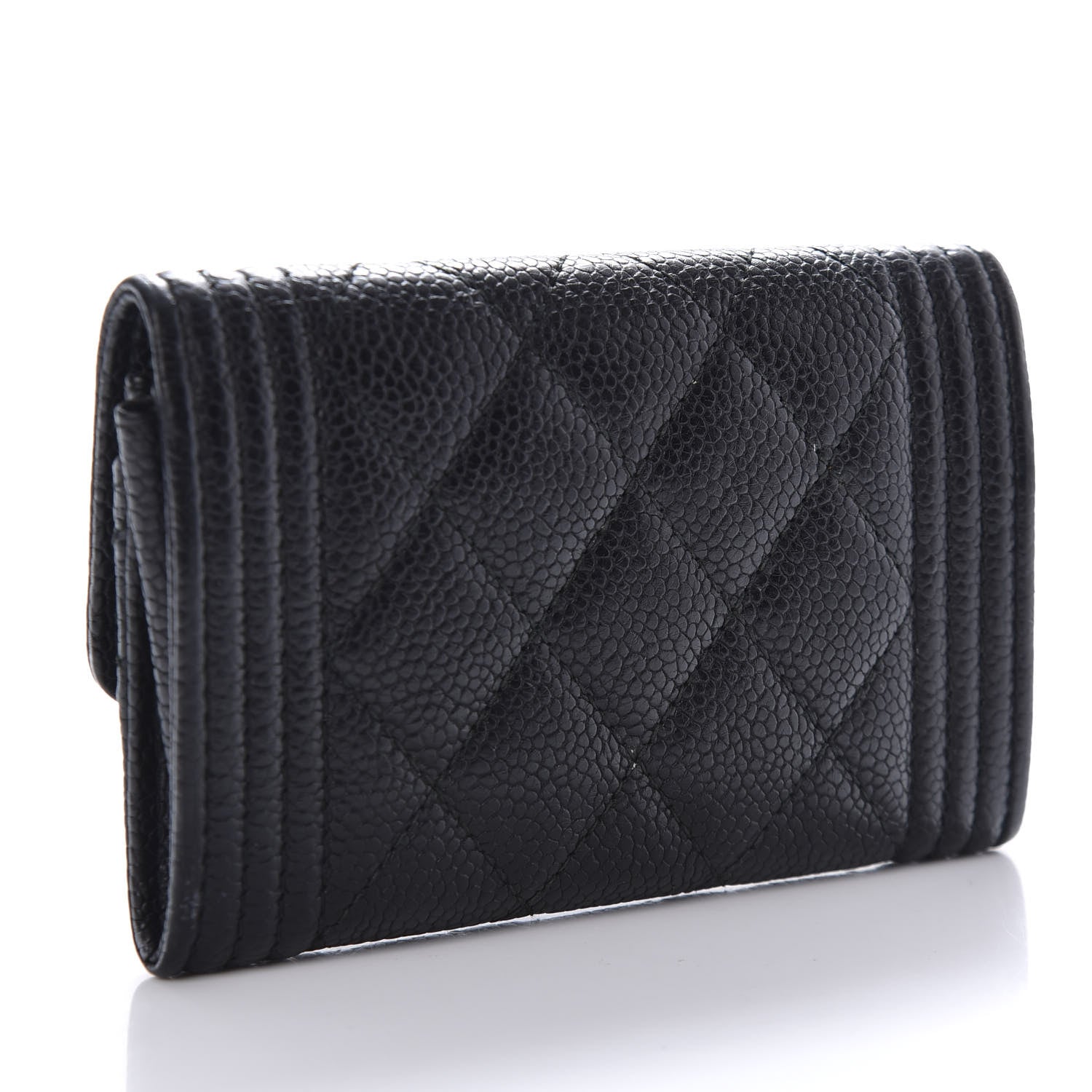 Chanel Caviar Quilted Boy Flap Card Holder Black 3 of 8