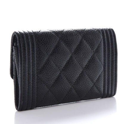 Chanel Caviar Quilted Boy Flap Card Holder Black 3 of 8