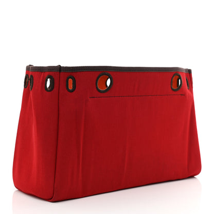 Hermes Toile Vache Calfskin Herbag Cabas PM Orange Red 13 of 19