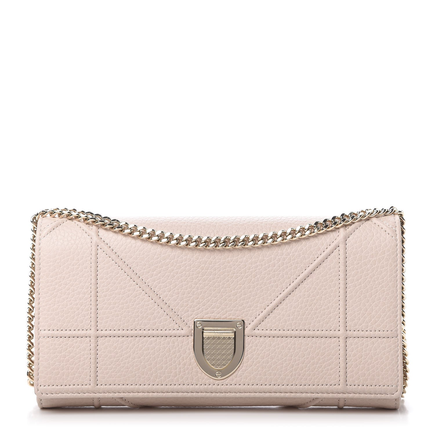Christian Dior Grained Calfskin Diorama Croisiere Chain Wallet Rose Poudre 1 of 10