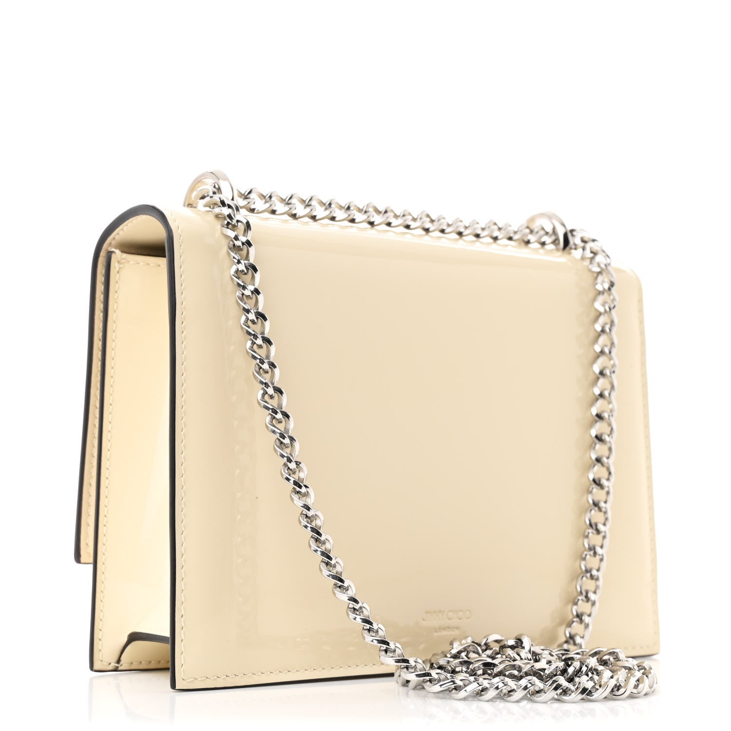 Jimmy Choo Patent Crystal Embellished Bing Bohemia Crossbody Bag White 3 of 10