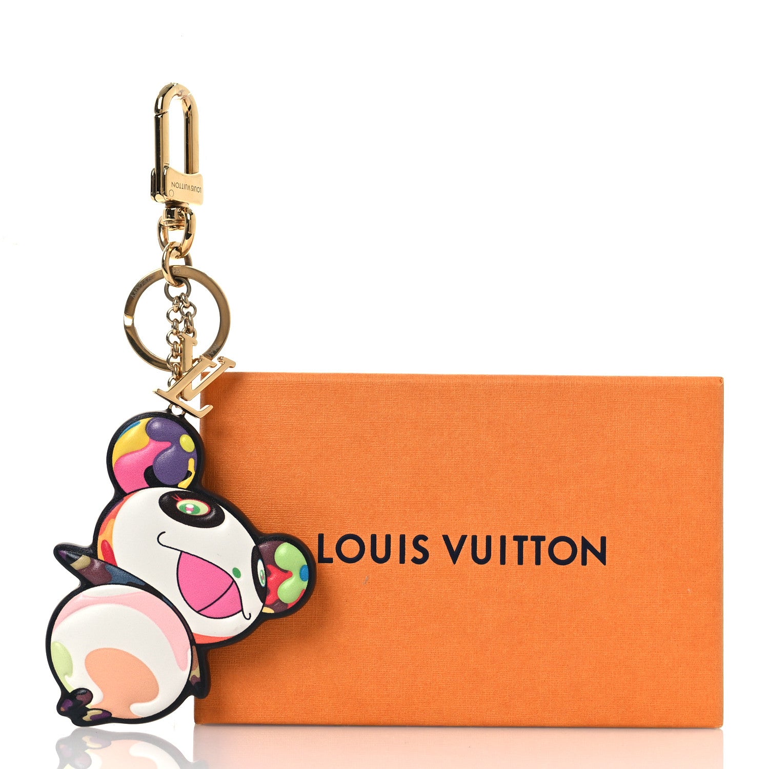 Louis Vuitton LV x TM Cowhide Monogram Superflat Panda Key Ring