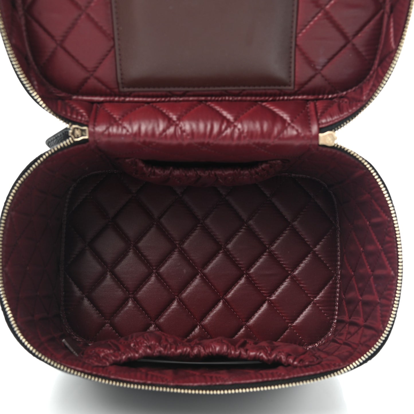 Caviar Quilted Large Vanity Pouch Black
