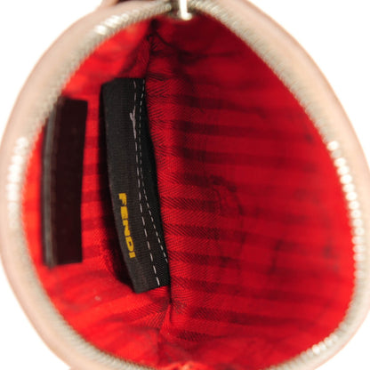 Fendi Saffiano Monster Eye Coin Purse Key Case Rosa Plaster 5 of 7