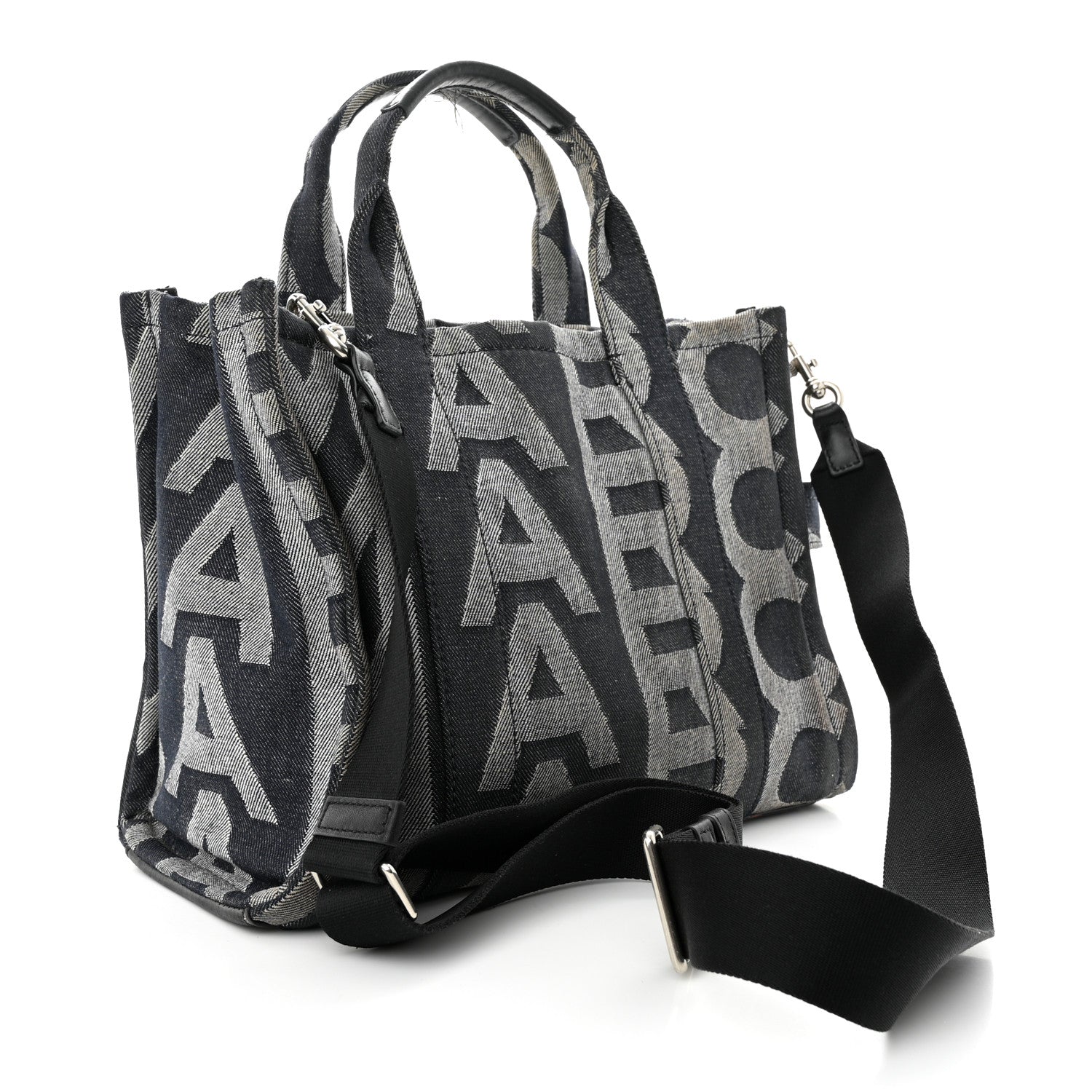 Marc Jacobs Denim Jacquard Medium The Monogram Tote Bag Denim Blue 3 of 17