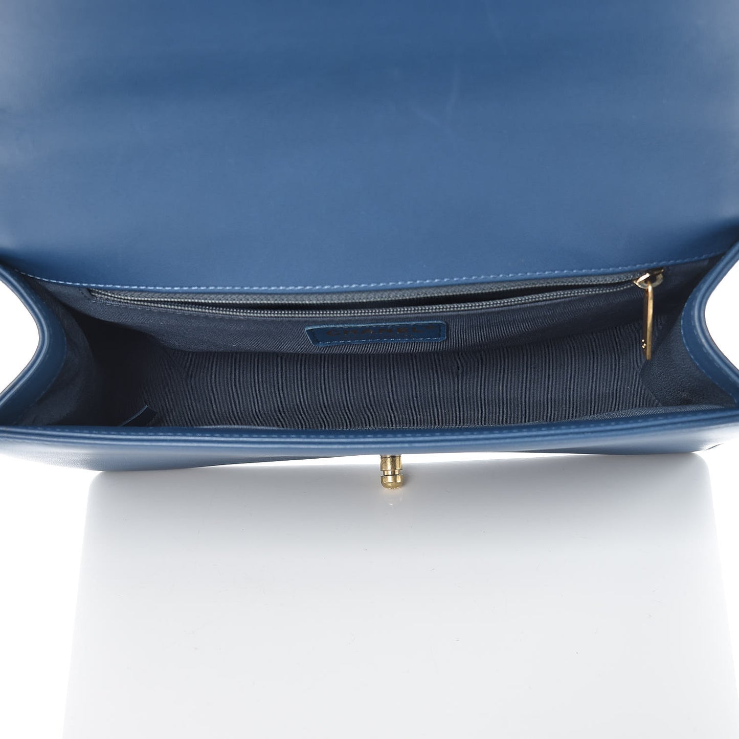 Lambskin Quilted New Medium Boy Flap Blue