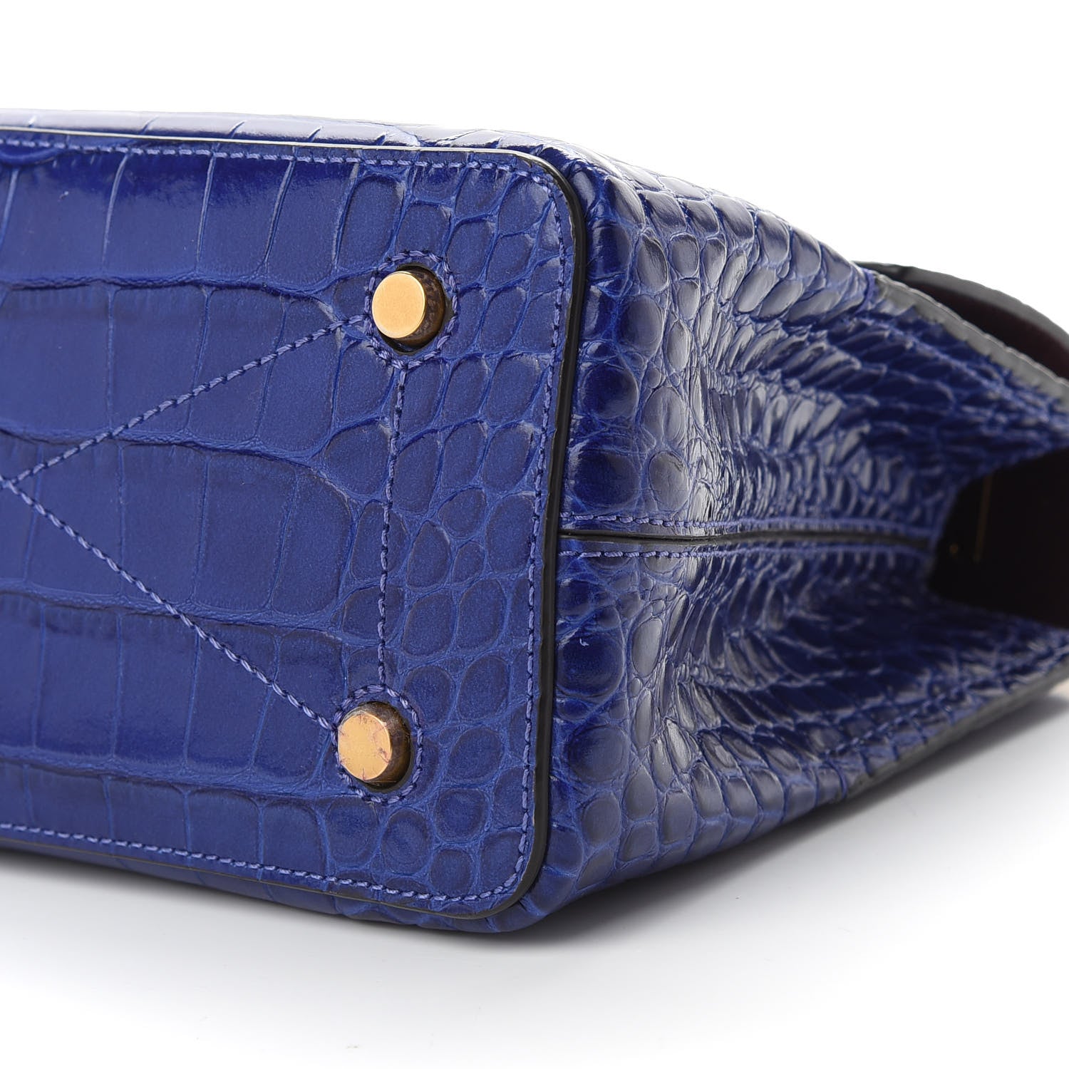 Mulberry Shiny Croc Calfskin Embossed Small Seaton Cobalt Blue 8 of 8