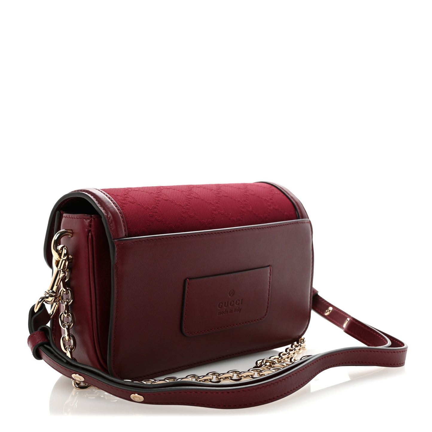 Crepe Wool Silk GG Monogram Go Small Shoulder Bag Rosso Ancora