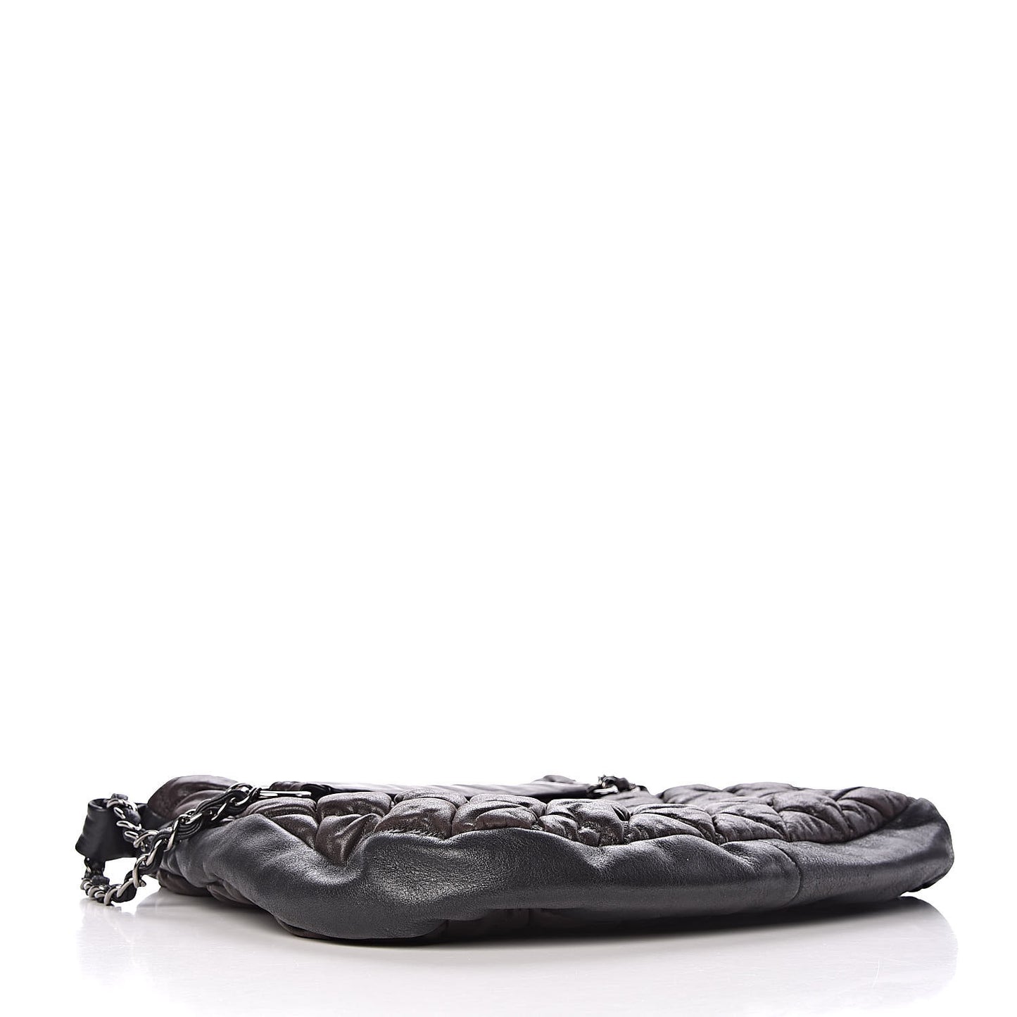 Iridescent Calfskin Bubble Quilt Hobo Black