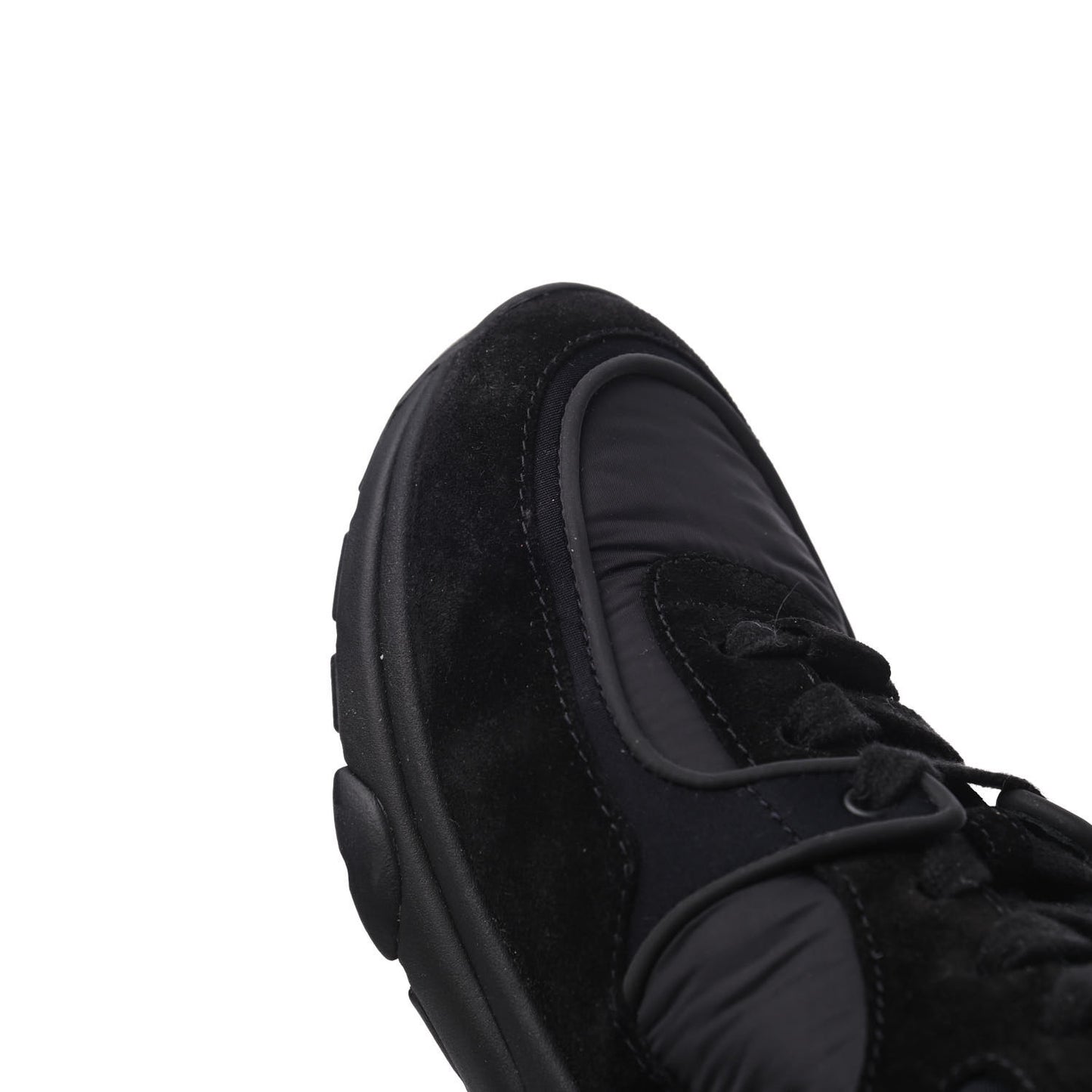 Nylon Calfskin Suede CC Sneakers 36.5 Black