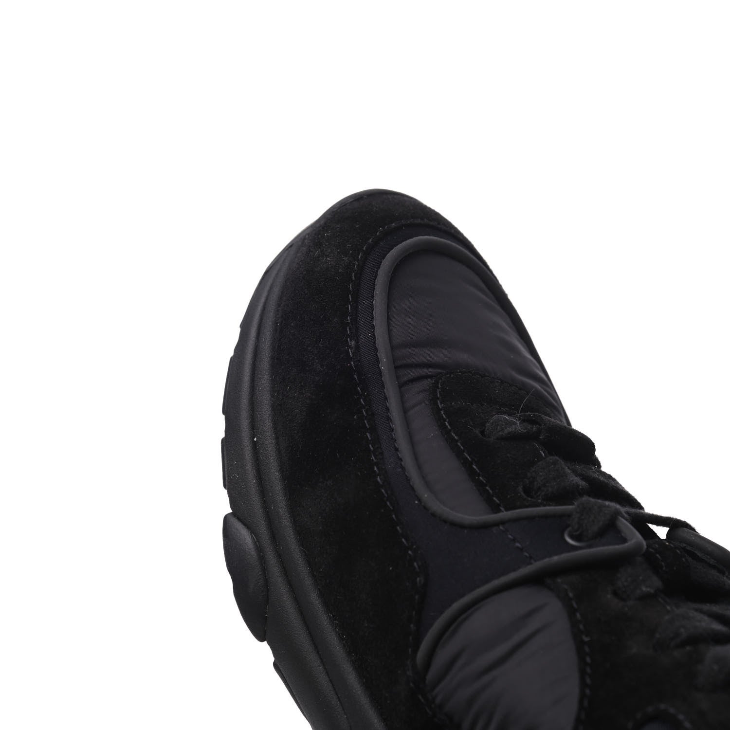 Chanel Nylon Calfskin Suede CC Sneakers 36.5 Black 12 of 18